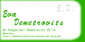 eva demetrovits business card